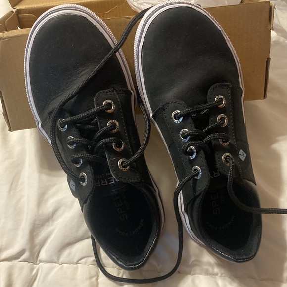 Black boys child kids size 1 Sperry dress or school shoes. Like new. - Picture 2 of 6